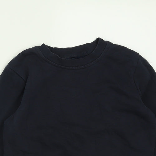 George Boys Blue Crew Neck  Cotton Pullover Jumper Size 4-5 Years  Pullover - School Wear