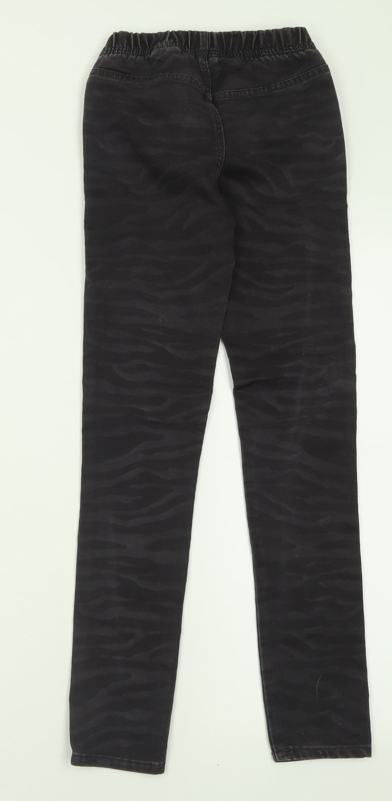 H&M Girls Black Animal Print Cotton Jegging Trousers Size 10-11 Years  Regular Pullover
