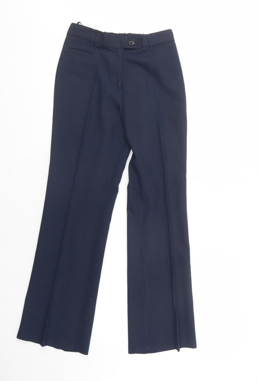 Marks and Spencer Girls Blue  Polyester Dress Pants Trousers Size 14 Years  Regular Button - School Wear