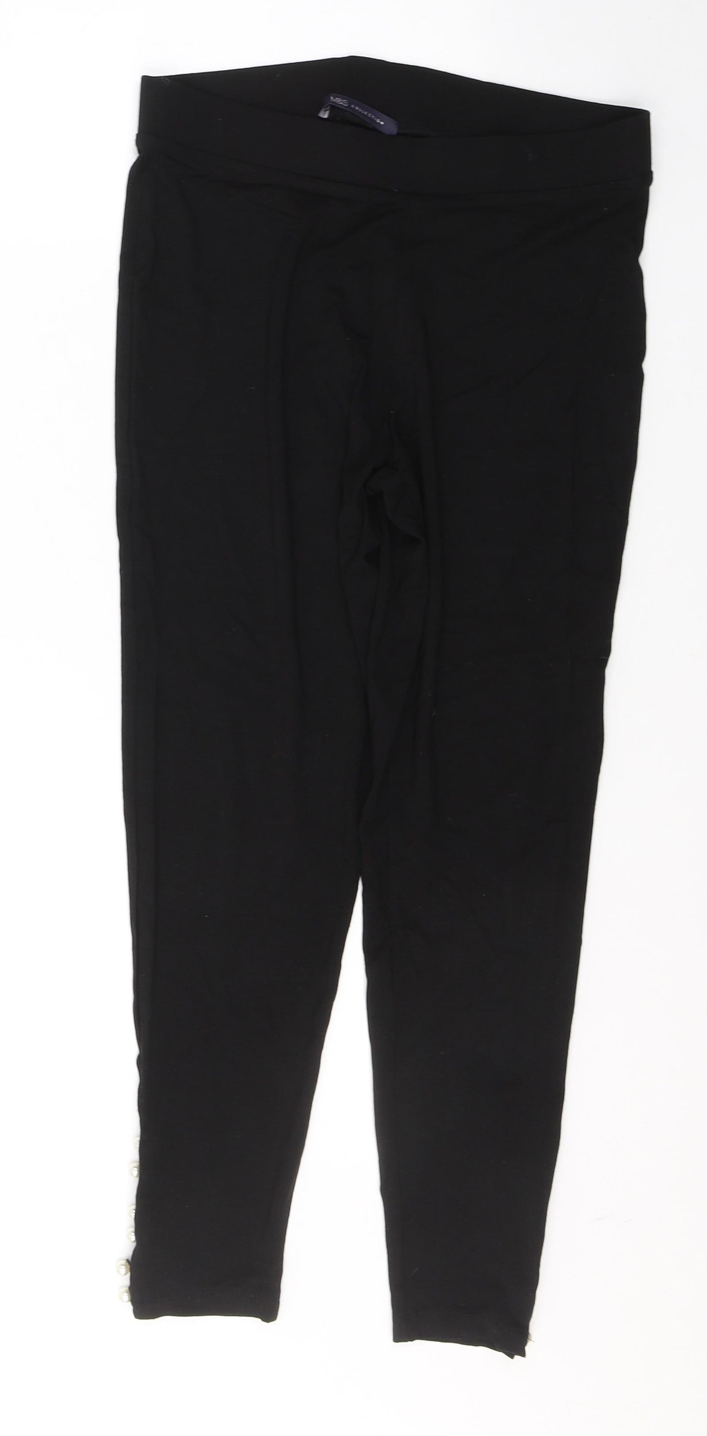 Marks and Spencer Womens Black  Viscose Pedal Pusher Leggings Size 10 L24 in