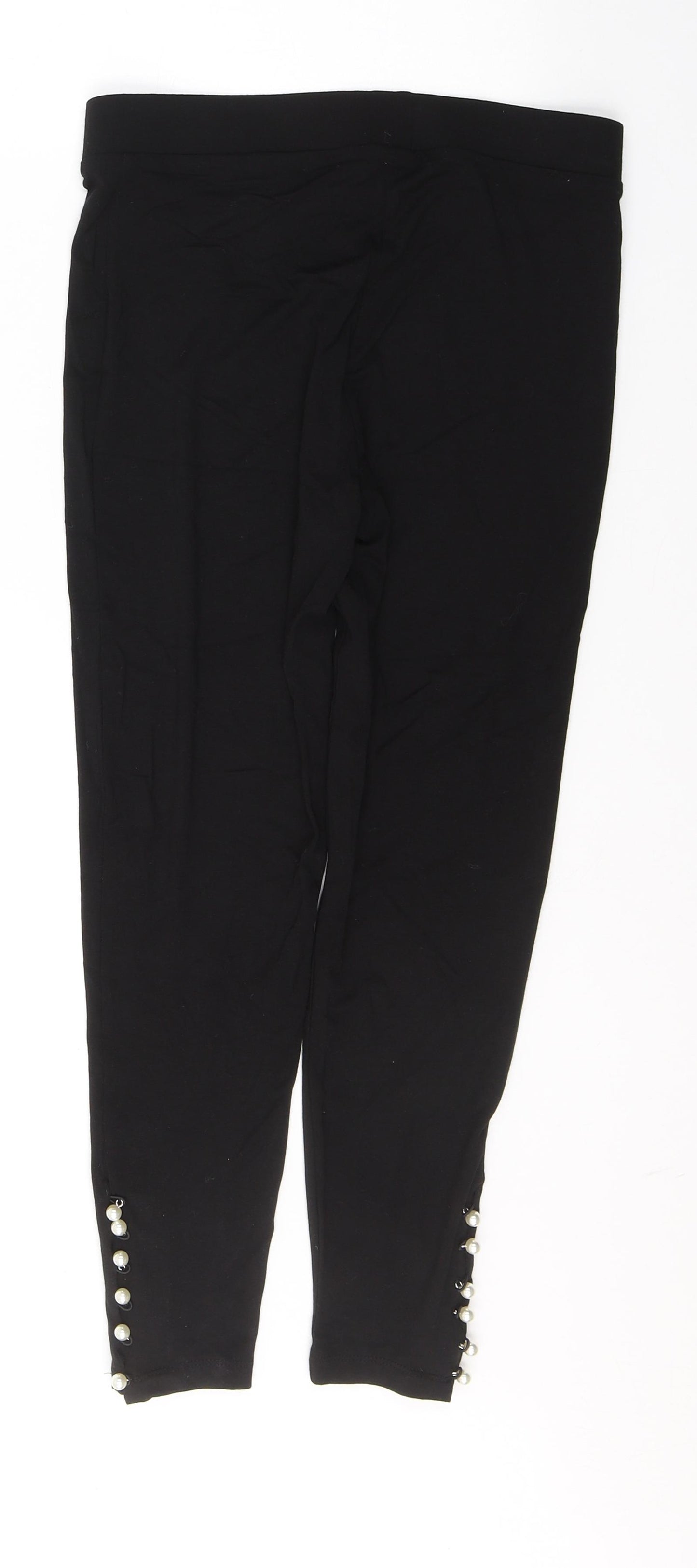 Marks and Spencer Womens Black  Viscose Pedal Pusher Leggings Size 10 L24 in