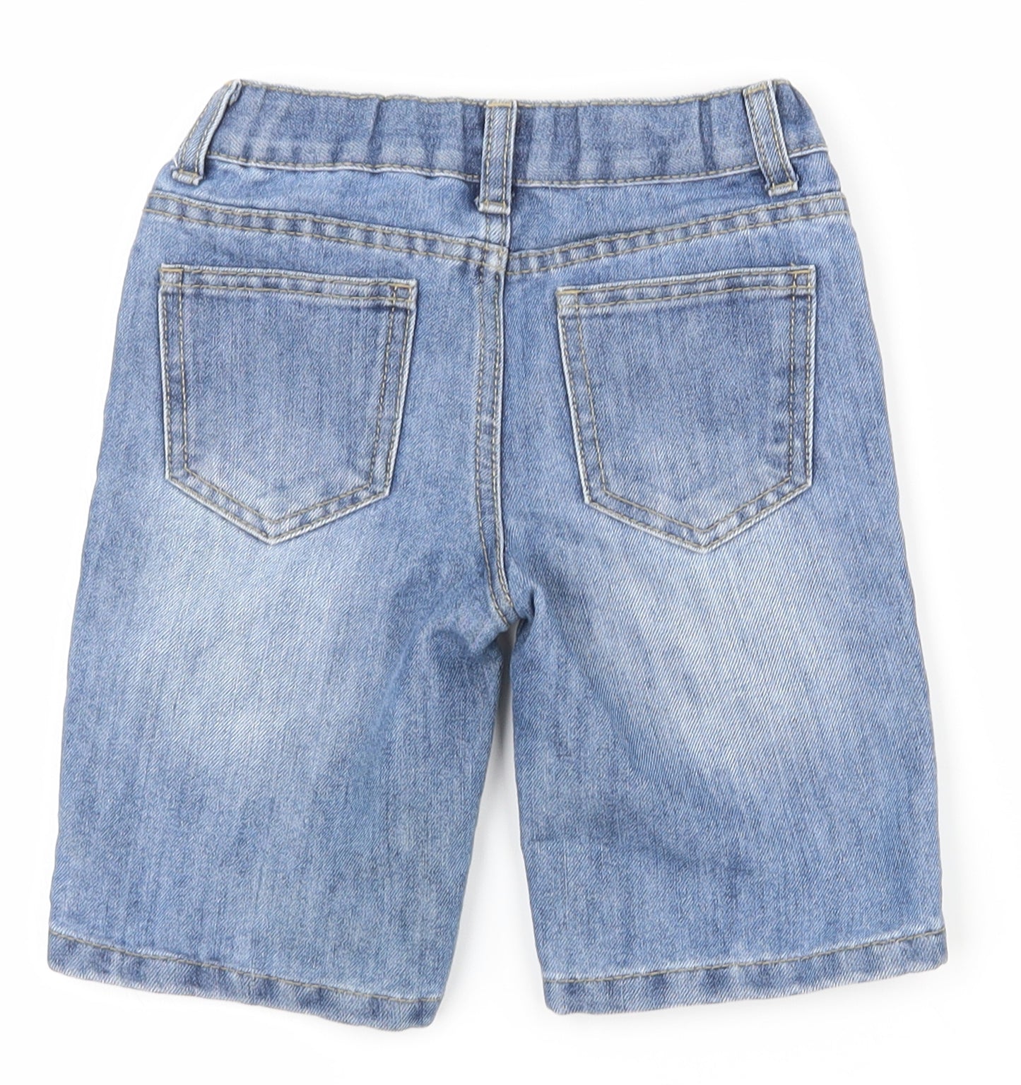 Denim & Co. Boys Blue  Cotton Chino Shorts Size 4-5 Years  Regular Zip