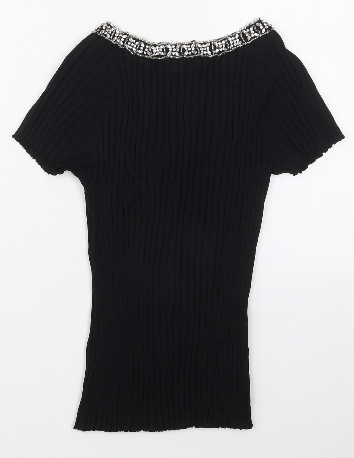 Medici Womens Black  Viscose Basic T-Shirt Size M Scoop Neck