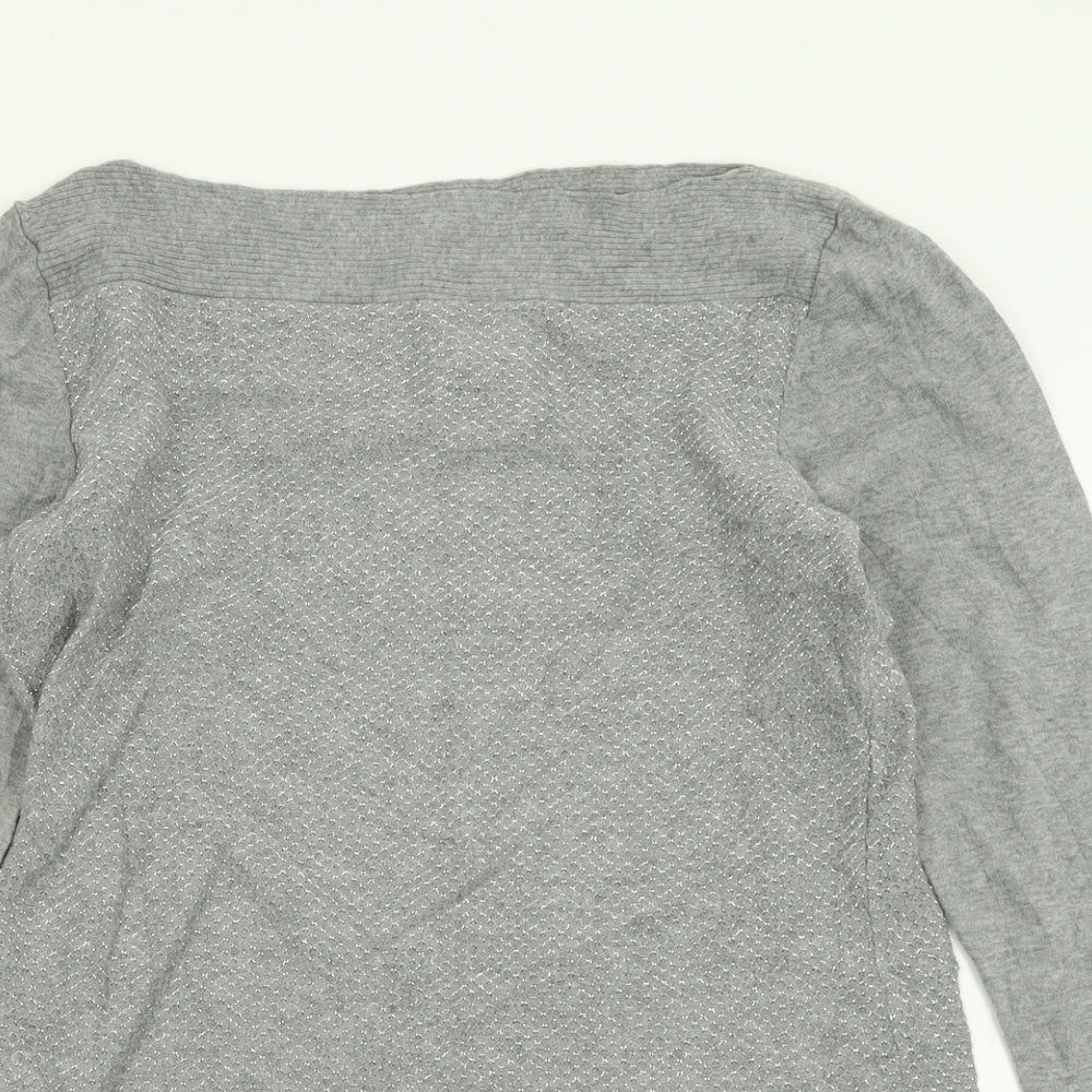 NXT Womens Grey Boat Neck  Cotton Pullover Jumper Size 12
