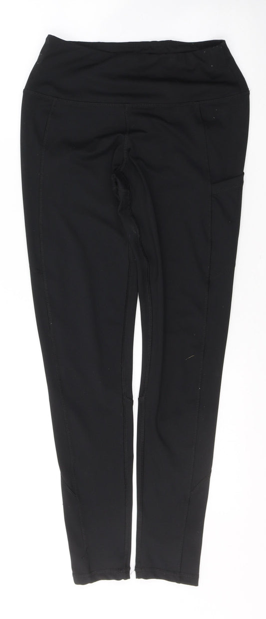WORKOUT Womens Black  Polyester Pedal Pusher Leggings Size XS L27 in Regular Pullover