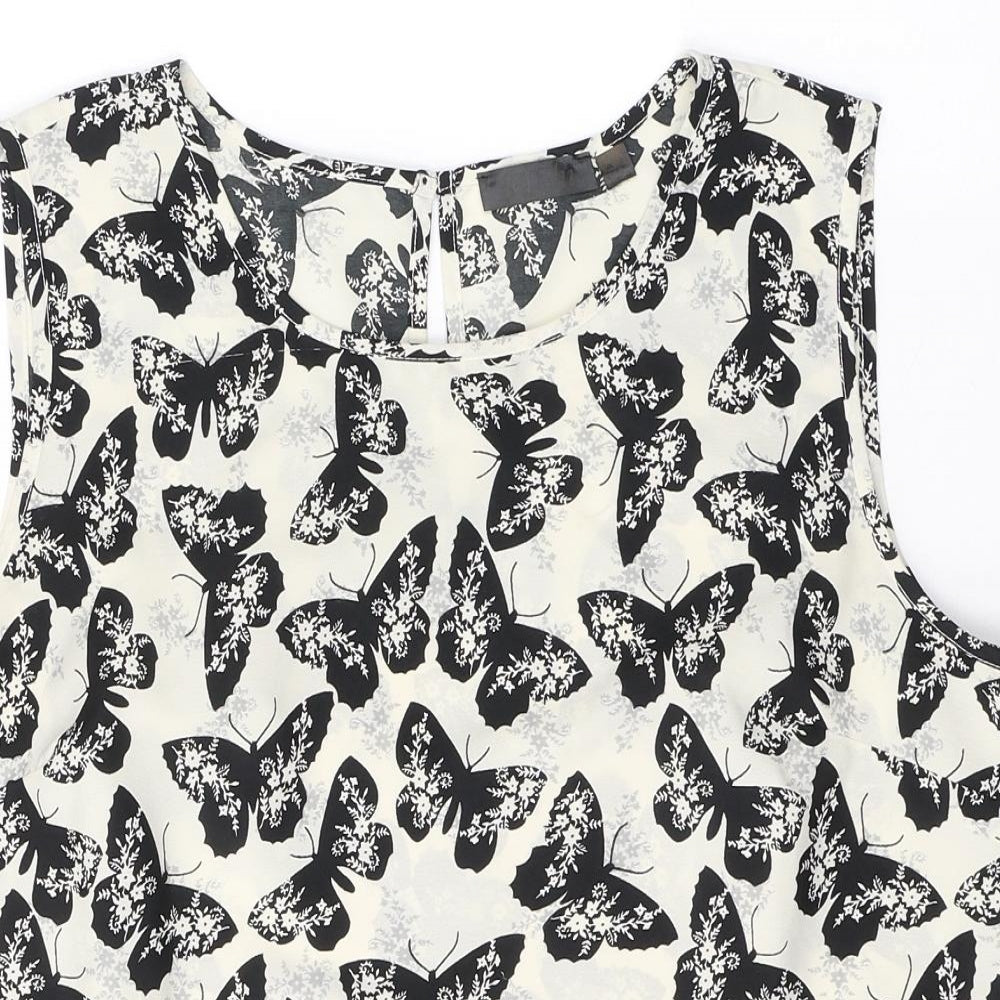 Kushi Womens Ivory  Polyester Basic Blouse Size 14 Round Neck