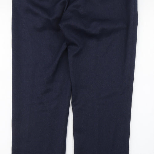 Matalan Mens Blue  Polyester Trousers  Size 32 in L31 in Regular Zip