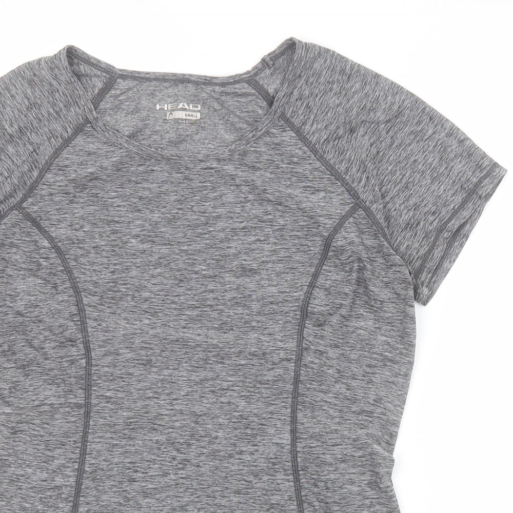 HEAD Womens Grey  Polyester Basic T-Shirt Size S Round Neck Pullover