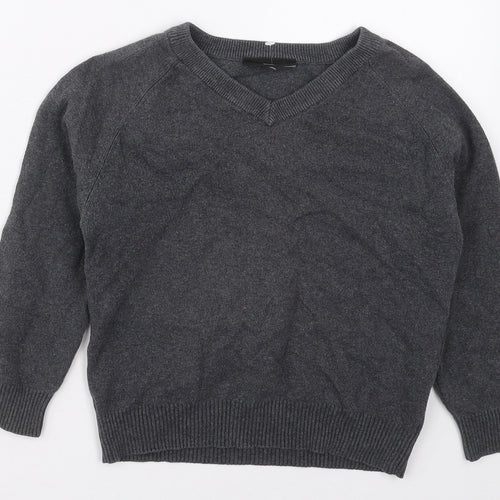 NEXT Boys Grey V-Neck  Cotton Pullover Jumper Size 5-6 Years  Pullover