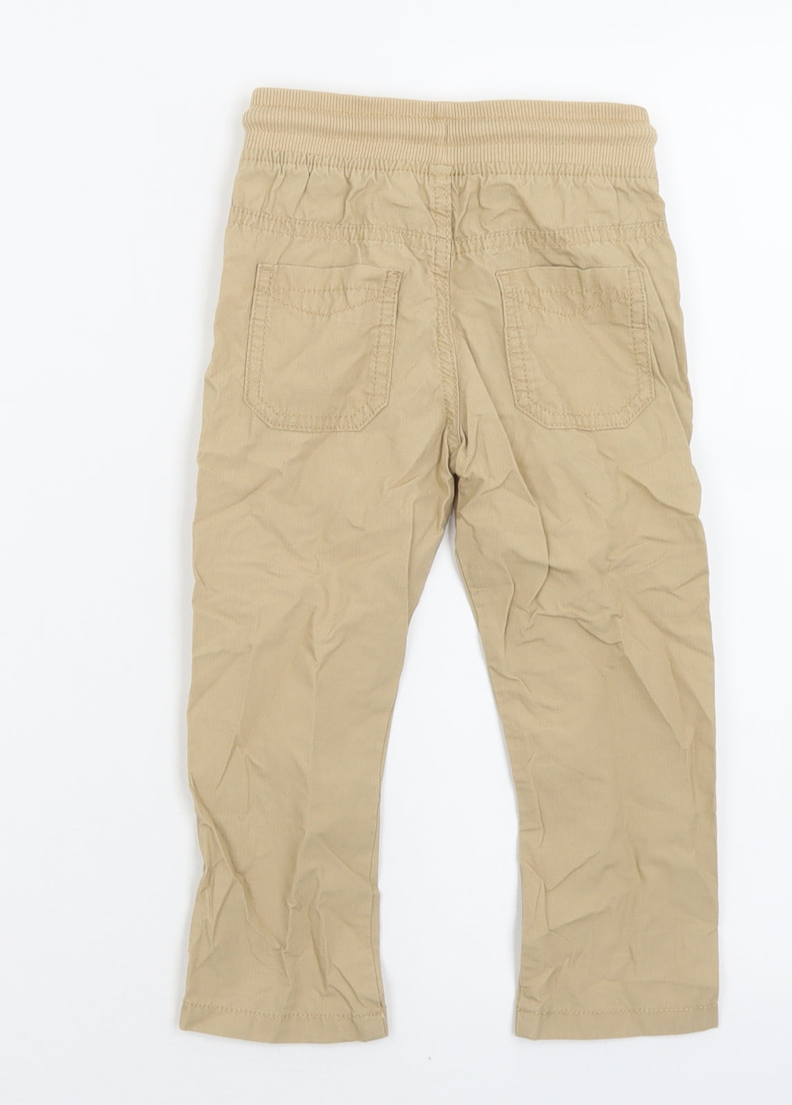 Marks and Spencer Boys Beige  Cotton Capri Trousers Size 2-3 Years  Regular Tie