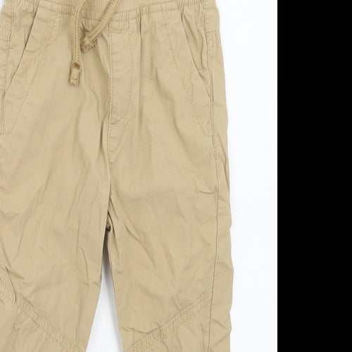 Marks and Spencer Boys Beige  Cotton Capri Trousers Size 2-3 Years  Regular Tie