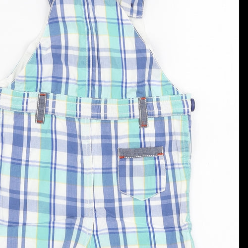 Debenhams Boys Multicoloured Plaid 100% Cotton Romper One-Piece Size 9-12 Months  Button