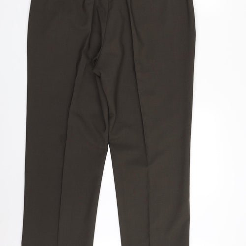 DG's Prestige Mens Green  Polyester Dress Pants Trousers Size 38 in L31 in Regular Zip