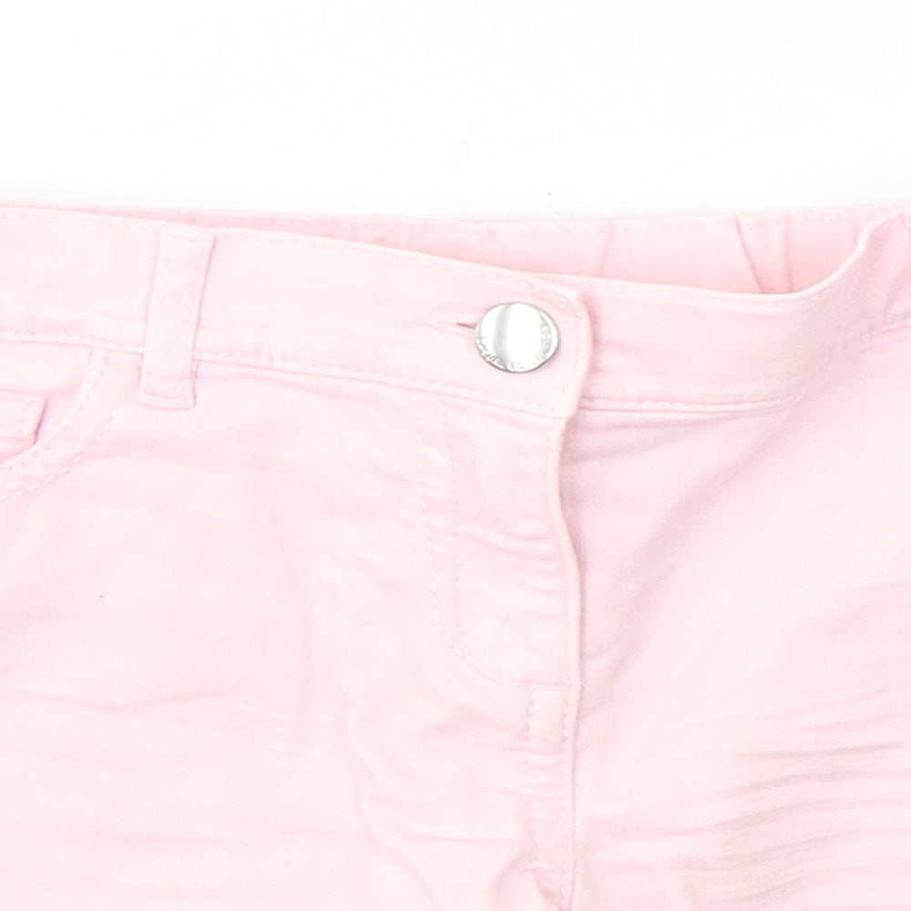 F&F Girls Pink  Cotton Hot Pants Shorts Size 5-6 Years  Regular Buckle
