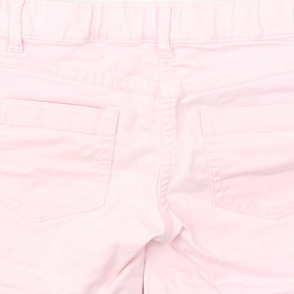 F&F Girls Pink  Cotton Hot Pants Shorts Size 5-6 Years  Regular Buckle