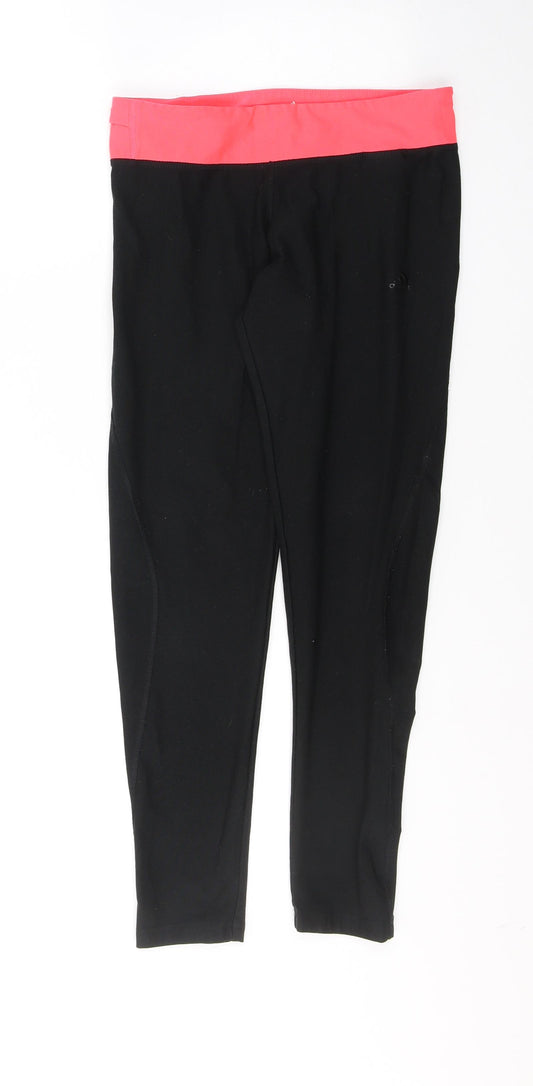 adidas Womens Black  Polyester Pedal Pusher Leggings Size 8 L24 in Regular Pullover