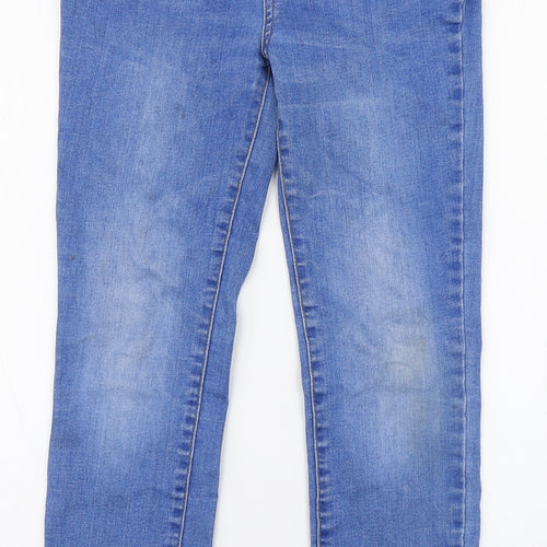 Denim & Co. Girls Blue  Cotton Straight Jeans Size 10-11 Years  Regular Zip