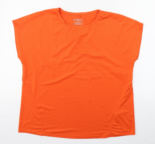 Primark Mens Orange  Polyester Basic T-Shirt Size L Round Neck Pullover