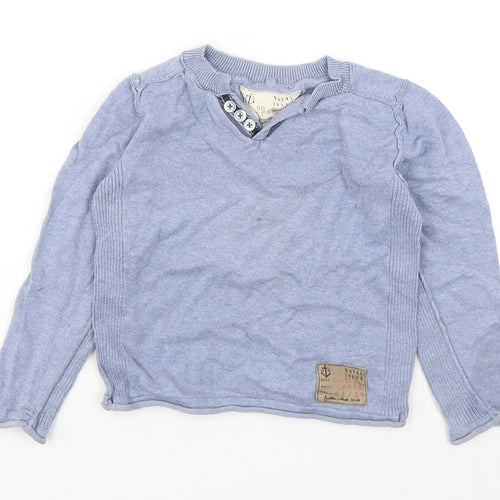 NEXT Boys Blue V-Neck  Cotton Pullover Jumper Size 4 Years