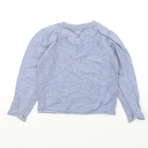 NEXT Boys Blue V-Neck  Cotton Pullover Jumper Size 4 Years