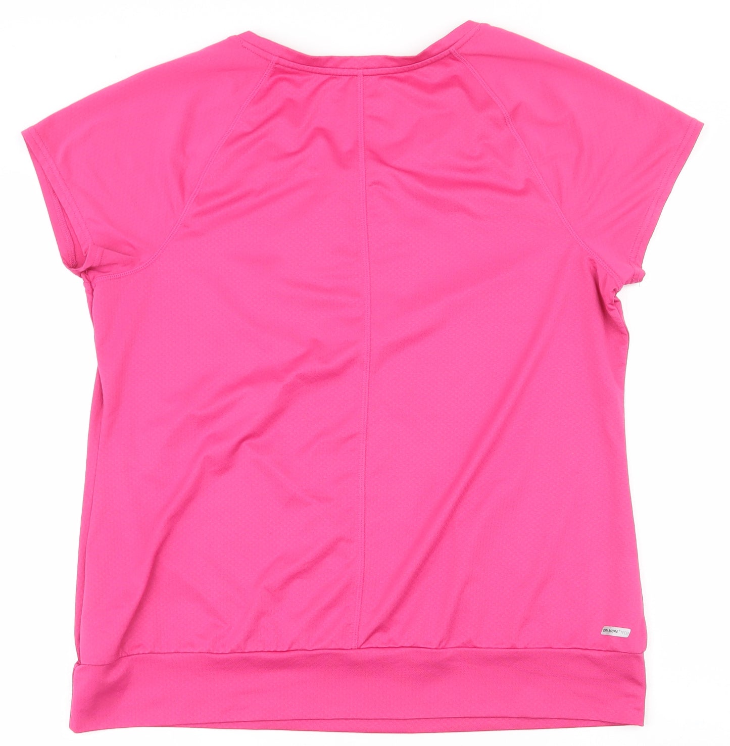 Athletic Works Womens Pink  Polyester Basic T-Shirt Size L Scoop Neck Pullover