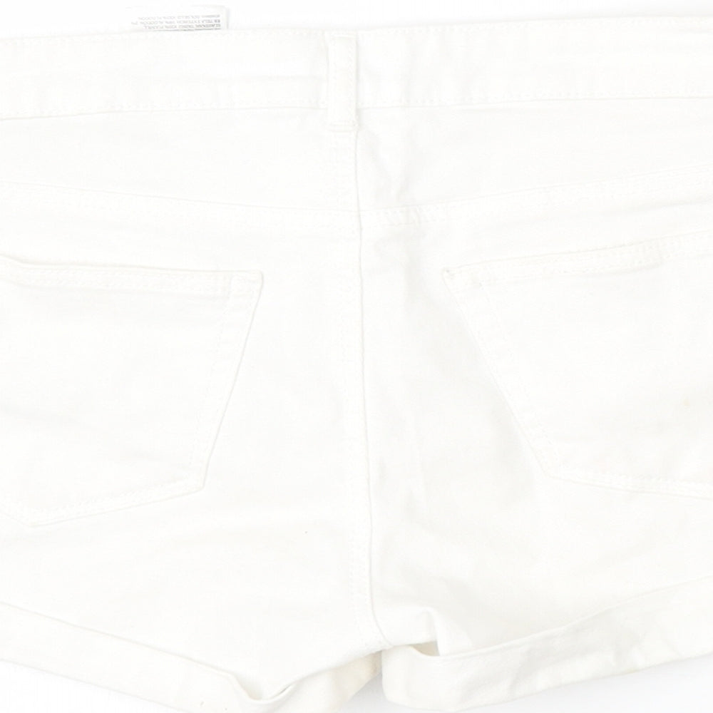 H&M Girls White  Cotton Boyfriend Shorts Size 12 Years  Regular
