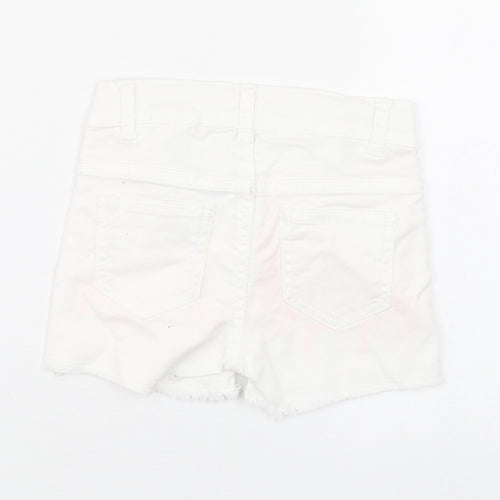 H&M Girls White  Cotton Boyfriend Shorts Size 3 Years  Regular Zip