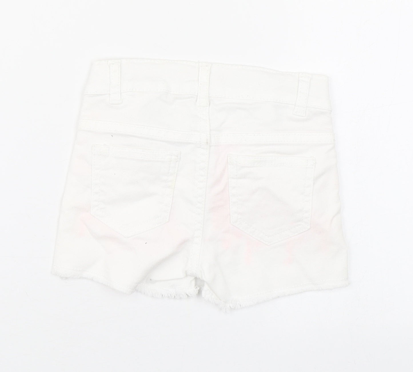 H&M Girls White  Cotton Boyfriend Shorts Size 3 Years  Regular Zip