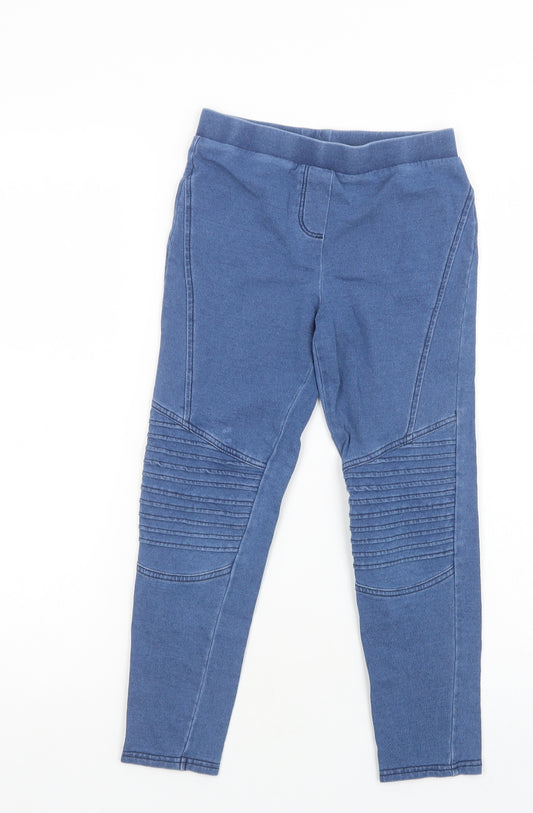 Matalan Girls Blue  Cotton Jegging Trousers Size 8 Years  Regular  - Leggings