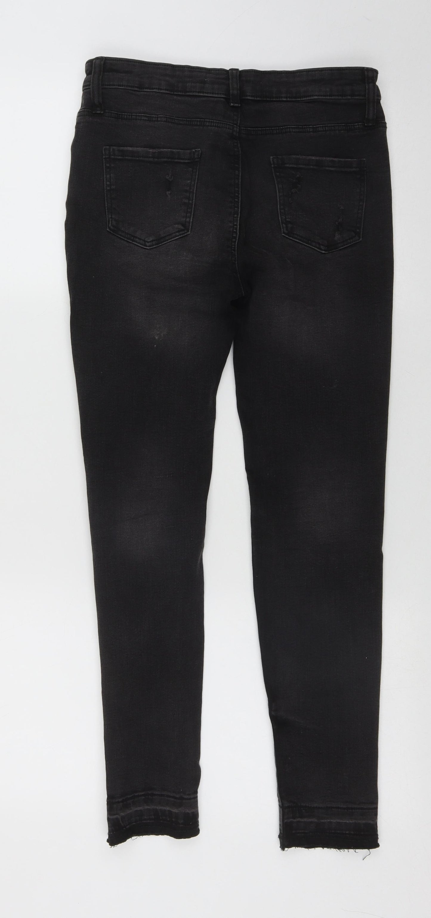 Denium Co Girls Black  Cotton Skinny Jeans Size 12-13 Years L25 in Regular Zip