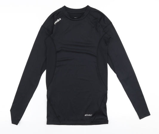 Sondico Womens Black  Polyester Basic T-Shirt Size XS Round Neck Pullover