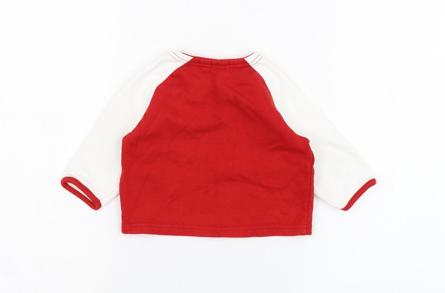 ELLE Boys Red  Cotton Full Zip Jumper Size 6-9 Months  Zip