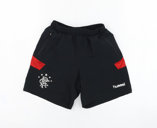Hummel Boys Black  Polyester Sweat Shorts Size 5-6 Years  Regular