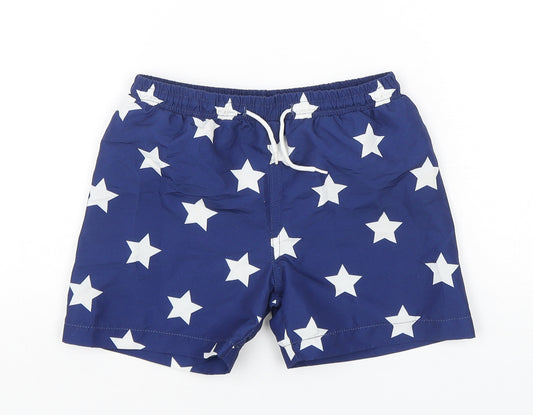 Hello Summer Boys Blue Geometric Polyester Bermuda Shorts Size 5-6 Years  Regular Drawstring - Swim Shorts