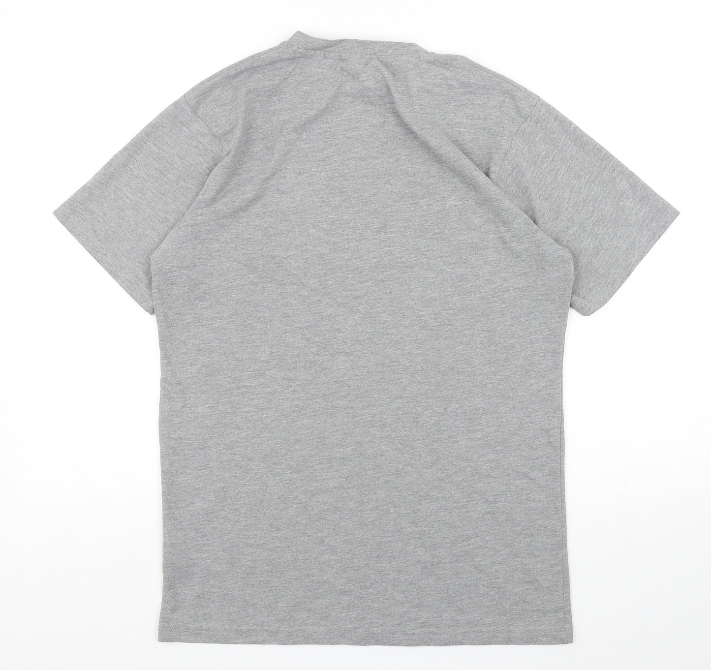 MP Mens Grey  Cotton Basic T-Shirt Size S Round Neck Pullover