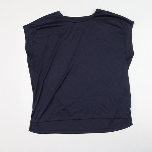 Dunnes Stores Womens Blue  Polyester Basic Tank Size L Round Neck