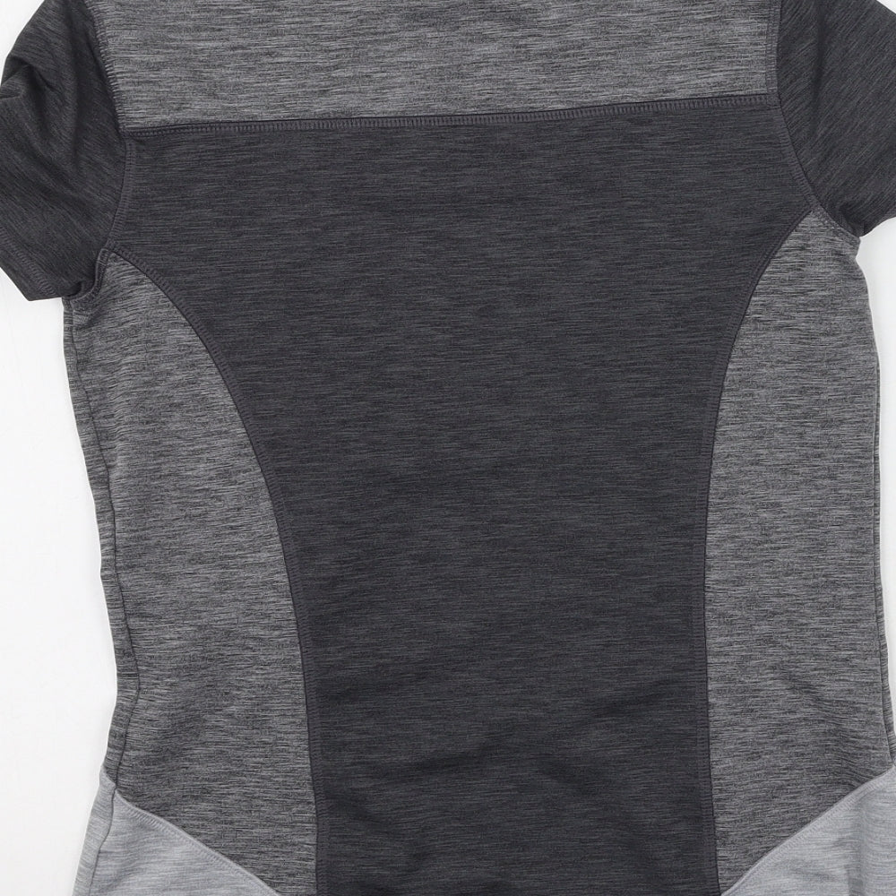 Soluxe Womens Grey  Polyester Basic Casual Size S Round Neck