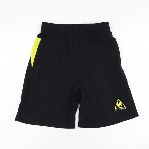 le coq sportif Boys Black  Polyester Sweat Shorts Size M  Regular