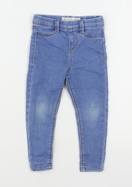 Denim & Co. Girls Blue  Cotton Jegging Jeans Size 2-3 Years  Regular