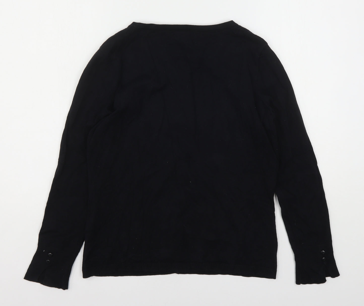 Cache Cache Womens Black Round Neck  Polyester Cardigan Jumper Size S