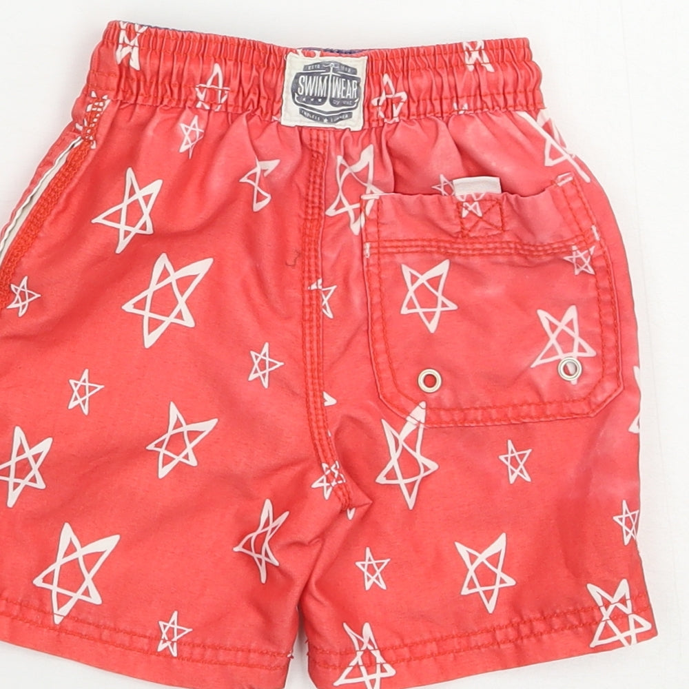 NEXT Boys Red Geometric  Bermuda Shorts Size 2-3 Years  Regular Drawstring - Star Print