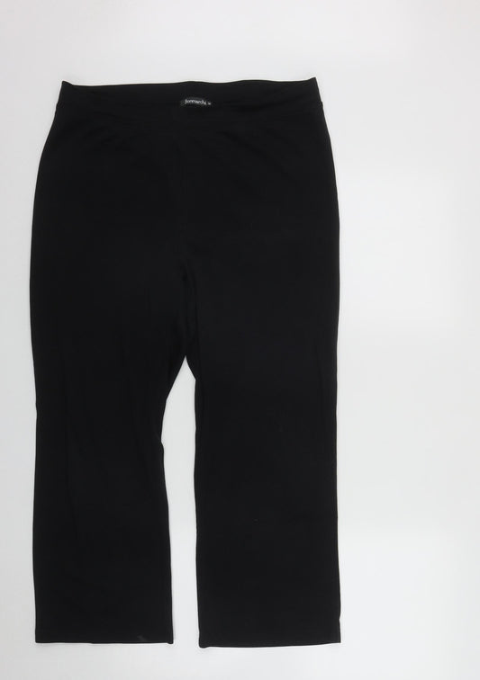 Bonmarche Womens Black  Polyester Jogger Trousers Size M L22 in Regular