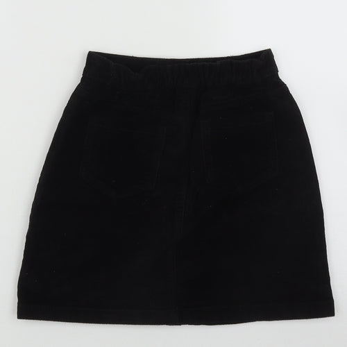 Geroge Girls Black  Cotton A-Line Skirt Size 10-11 Years  Regular Button