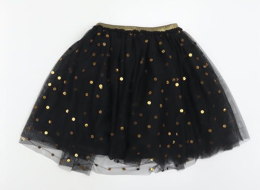 TU Girls Black Polka Dot Polyester A-Line Skirt Size 12 Years  Regular