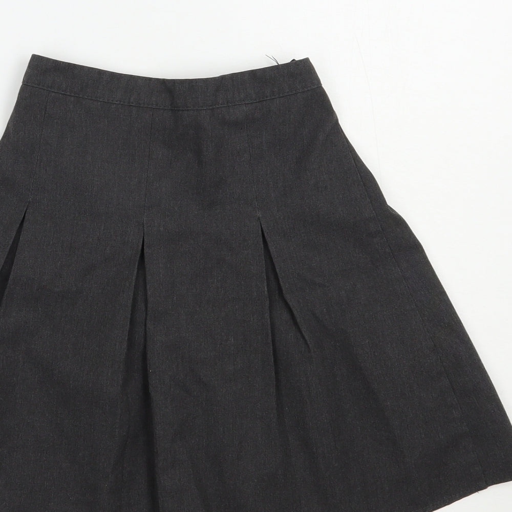 George Girls Grey  Polyester Pleated Skirt Size 8-9 Years  Regular  - School Wear