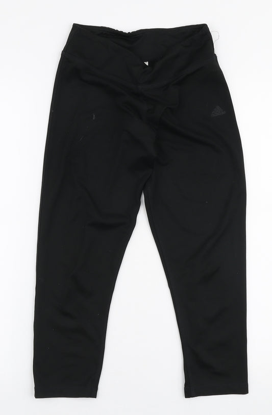 adidas Womens Black  Polyester Capri Leggings Size XS L21 in Slim Pullover