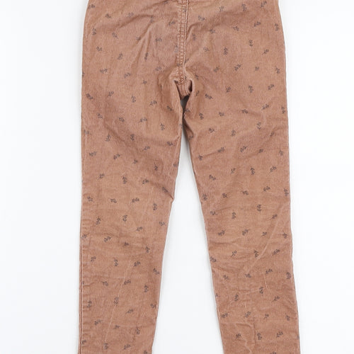 H&M Girls Beige Floral Cotton Jegging Jeans Size 5-6 Years  Slim Pullover