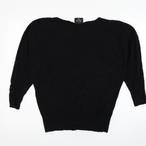 Jeanswest Womens Black Round Neck  Rayon Pullover Jumper Size S