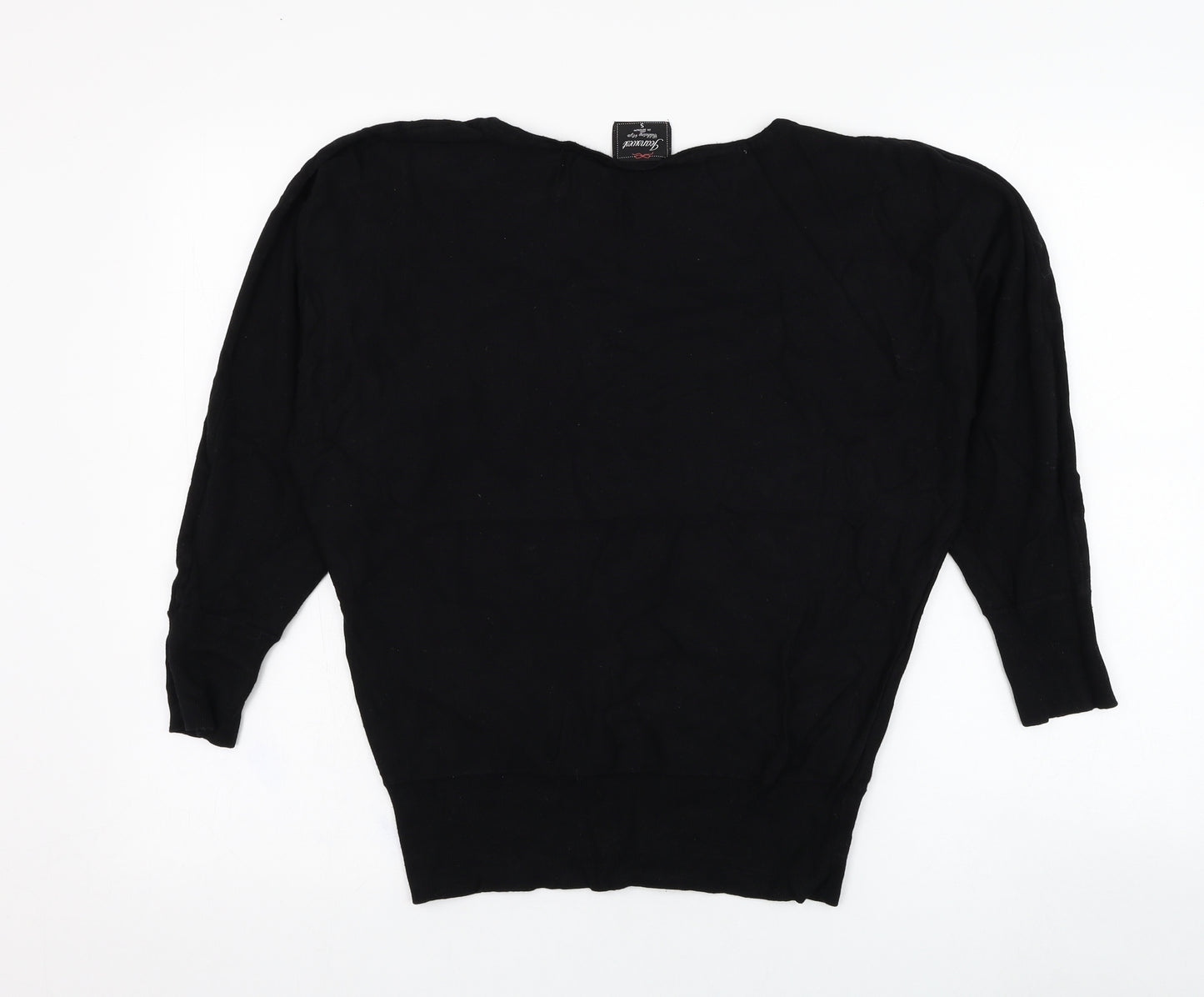Jeanswest Womens Black Round Neck  Rayon Pullover Jumper Size S