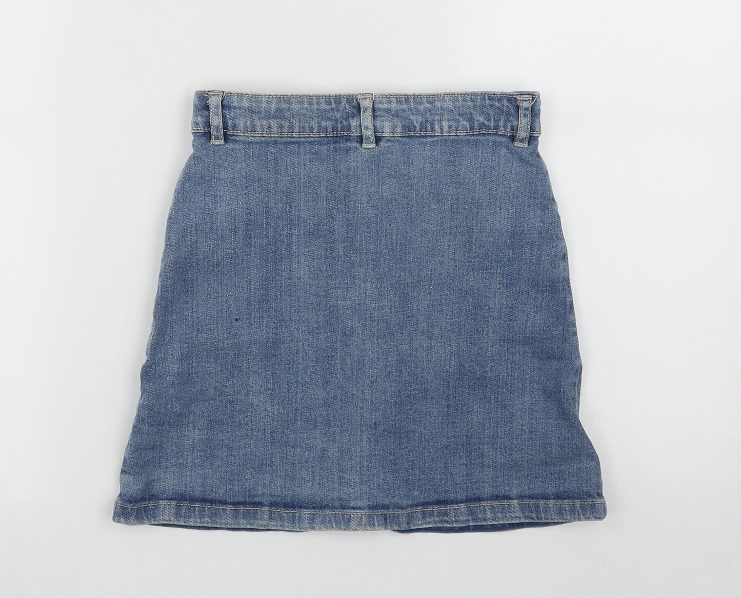 TU Girls Blue  Cotton A-Line Skirt Size 9 Years  Regular Button